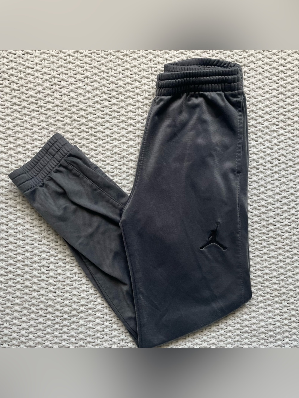 Jordan Boy's Dark Gray Jogger Sweatpants with Embroidered Jumpman
